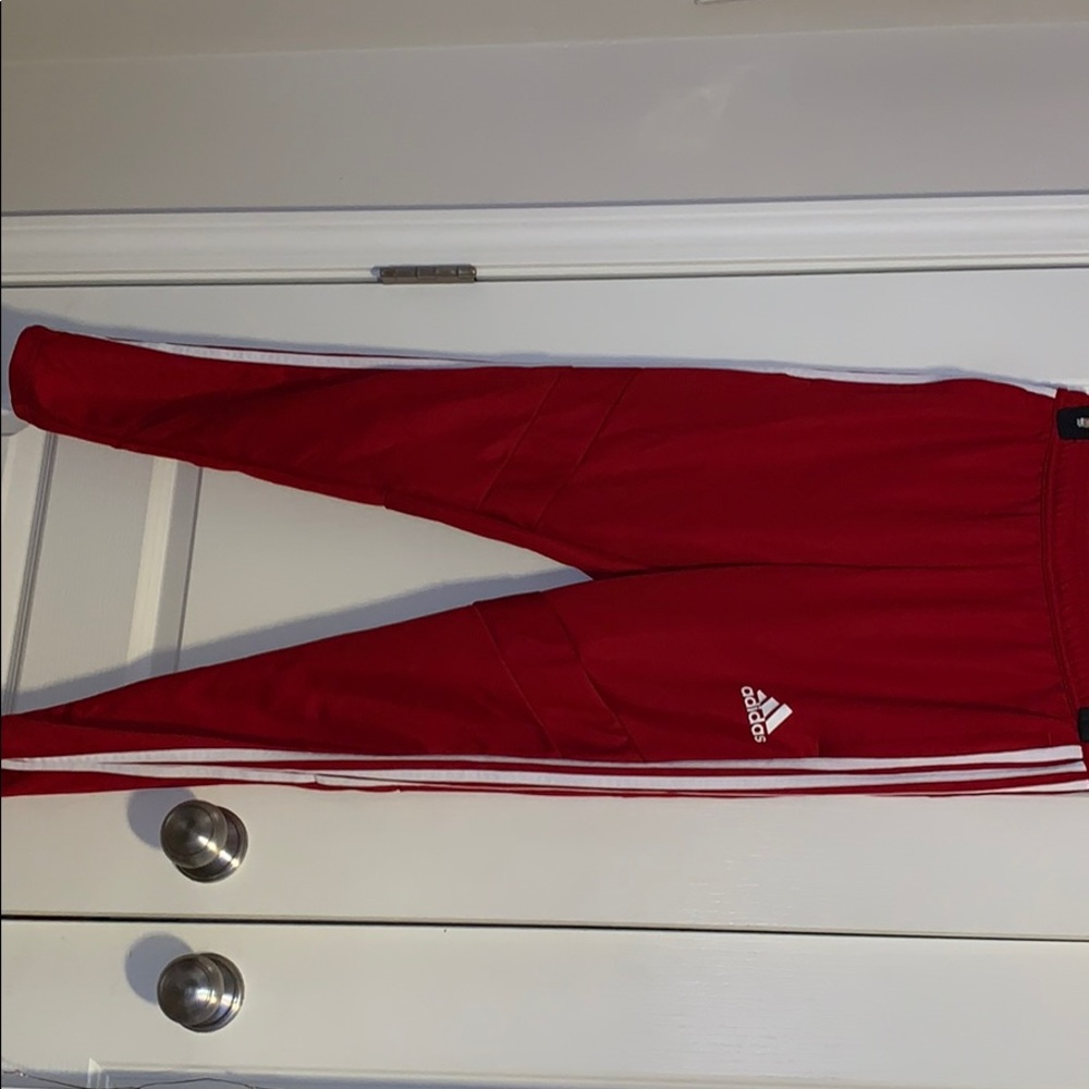 Red adidas pants